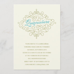 Elegant Gold Quinceanera Party Invitation