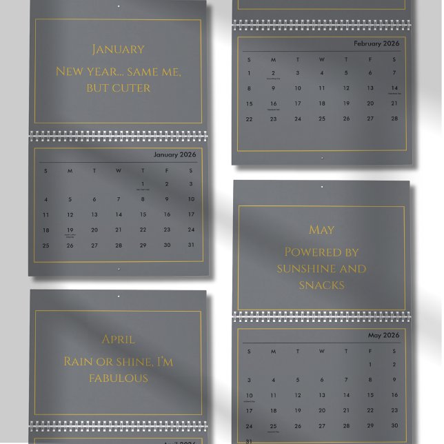 Elegant Gold Quote Calendar 2026 (Creator Uploaded)