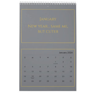 Elegant Gold Quote Calendar 2026