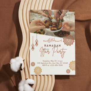 Elegant Gold Ramadan Iftar Invitation with photo
