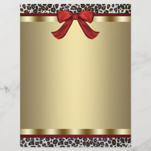 Elegant Gold Red Leopard Letterhead