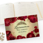 Elegant Gold Red Roses Quinceanera Custom
