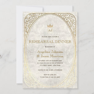 Elegant Gold Rehearsal Dinner Invitation