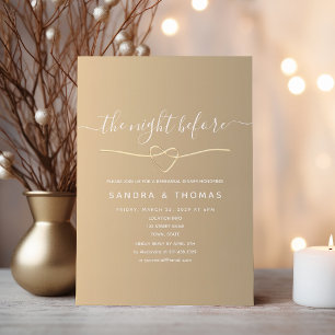 Elegant Gold Rehearsal Dinner  Invitation