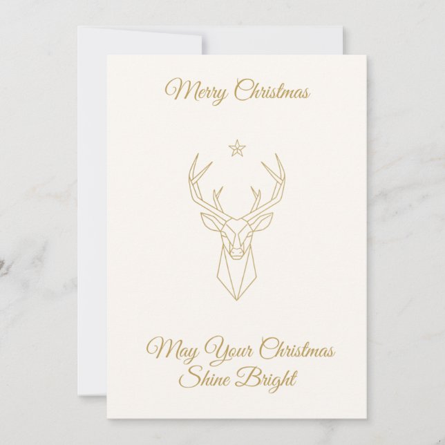 ✨ Elegant Gold Reindeer Christmas Card | Minimalis (Front)