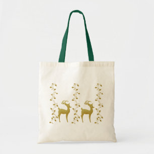 Elegant gold reindeer Christmas holiday gifts bag