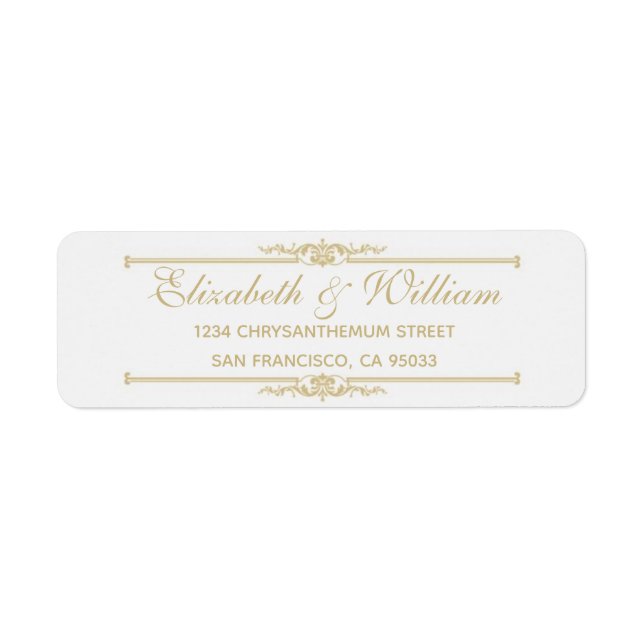 Elegant Gold Return Address   Label (Front)