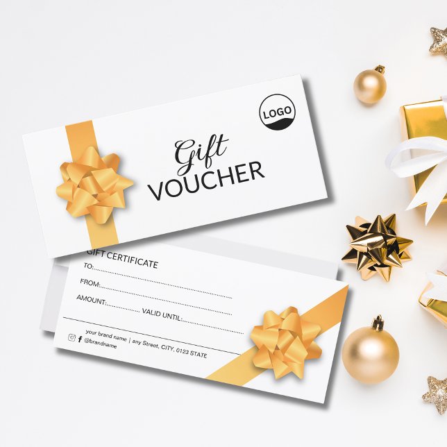 Elegant Gold Ribbon Gift Voucher  (Creator Uploaded)