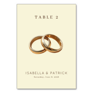 Elegant Gold Rings Table Number