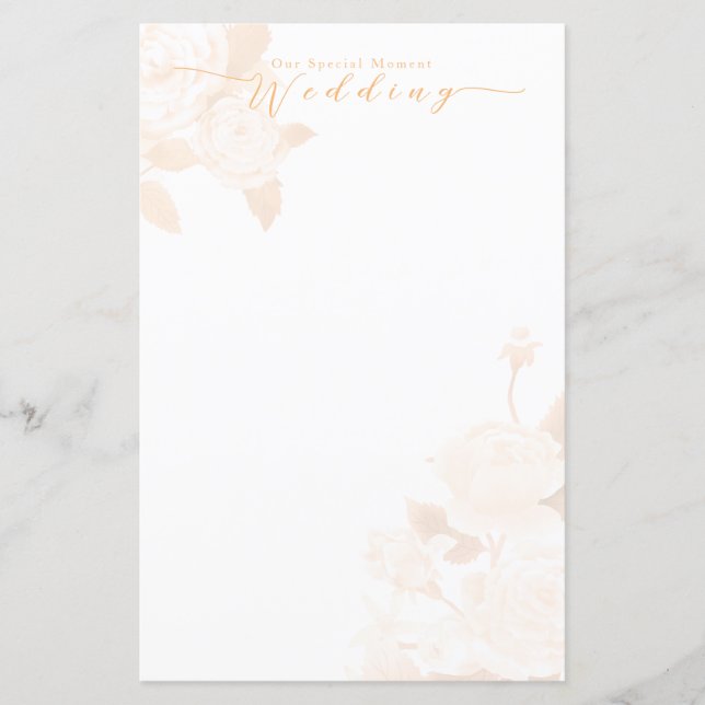 Elegant Gold Rose Black Blank Wedding Menu (Front)