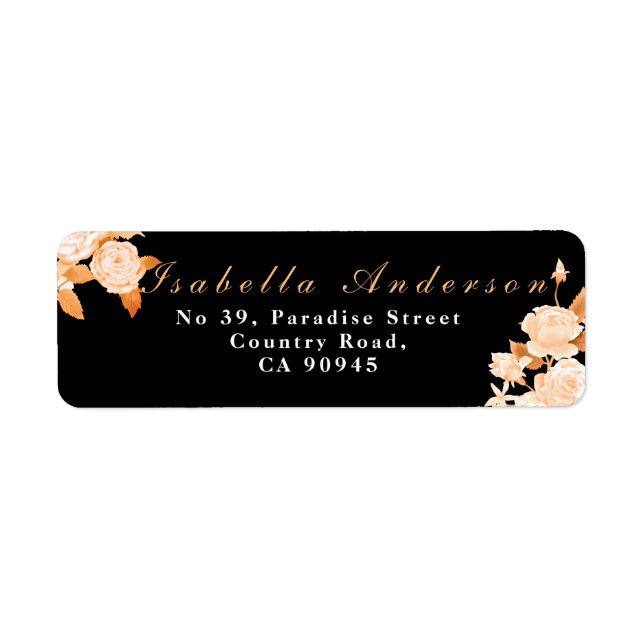 Elegant Gold Rose Black Wedding (Front)