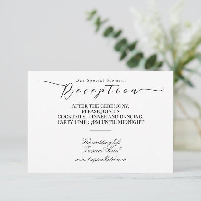 Elegant Gold Rose Black Wedding Enclosure Card (Standing Front)