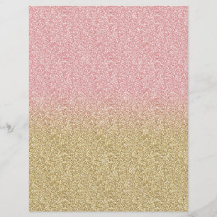 Elegant Gold & Rose Gold Glitter Sparkles Image Custom Letterhead