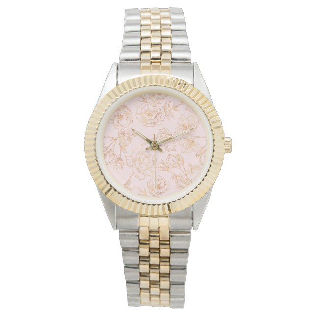 Elegant Gold Rose Watch (Front)