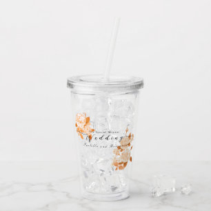 Elegant Gold Rose Wedding Acrylic Tumbler