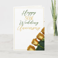 Elegant Gold Roses 50th Wedding Anniversary