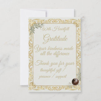 Elegant Gold Sage Holiday Thank You card
