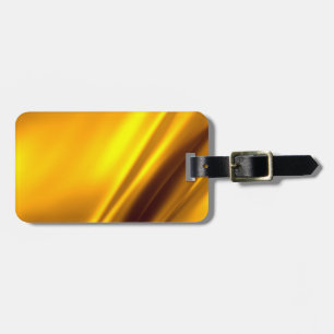 Elegant Gold Satin Faux Texture Look Luggage Tag
