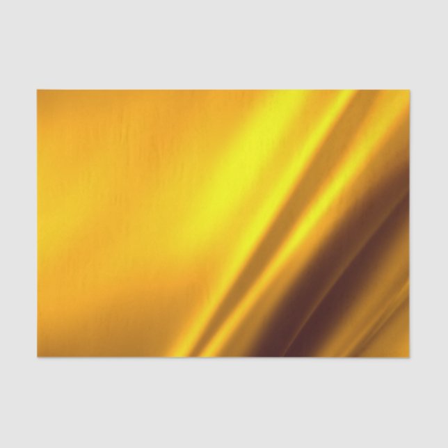 Elegant Gold Satin Faux Texture Look Tissue Paper (Front)