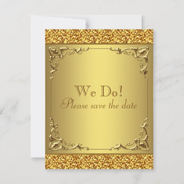 Elegant Gold Save the Date (Front)