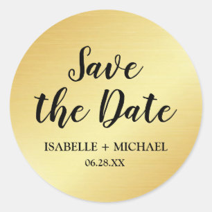Elegant Gold Save the Date Envelope Seal