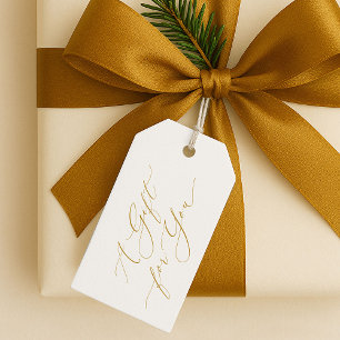Elegant Gold Script “A Gift for You” Christmas Tags