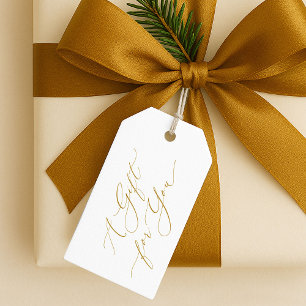 Elegant Gold Script “A Gift for You” Christmas Tags