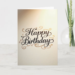 Elegant Gold Script Birthday Card