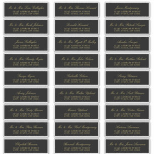 Elegant Gold Script Black Guest Address Labels