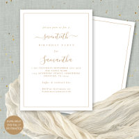 Elegant Gold Script Border 70th Birthday Party