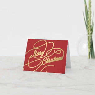 Elegant gold script business corporate holiday card