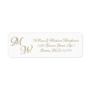 Elegant gold script custom initials monogram chic