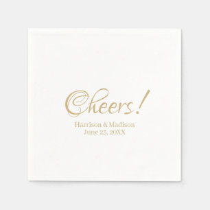 Elegant gold script custom names text Wedding Napkin