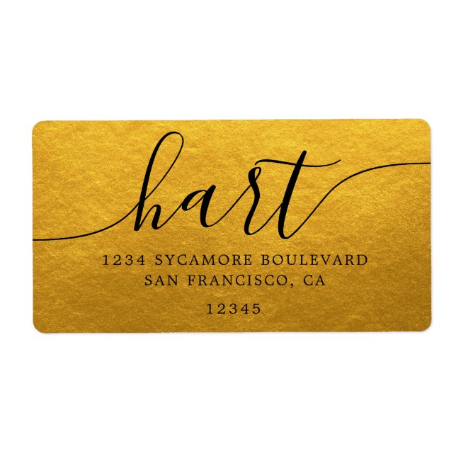 Elegant Gold Script Family Return Address (Front)