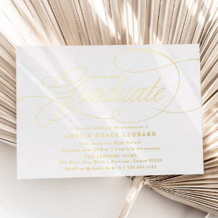 Elegant Gold Script Graduation Party