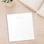 Elegant Gold Script Initial Monogram  Notepad<br><div class="desc">Gold Minimalist Modern Initial Monogram Notepad. Create your own personalised notepad with custom initials in script typography and custom name.</div>