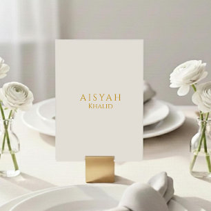 Elegant Gold Script Islamic Wedding Place Card