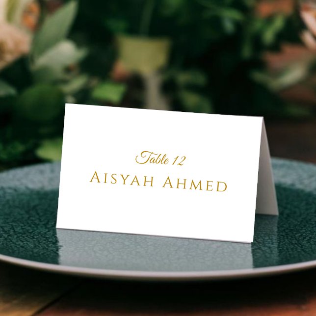 Elegant Gold Script Islamic Wedding Place Card (Creator Uploaded)