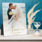 Elegant Gold Script Love Wedding Photo
