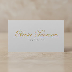 Elegant Gold Script Minimalist Business Card