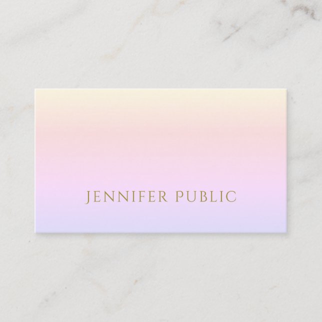 Elegant Gold Script Minimalist Trendy Plain Luxury Business Card (Front)