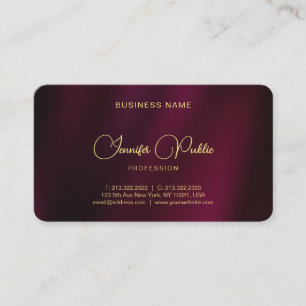 Elegant Gold Script Name Text Rounded Corner Luxe Business Card