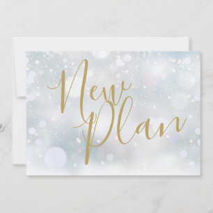 Elegant Gold Script New Plan Winter Event Save The Date
