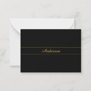 Elegant Gold Script on Navy Blue Background Card