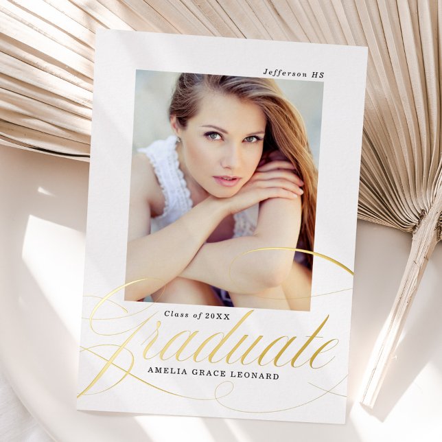 Elegant Gold Script Photo Graduation (Creator Uploaded)