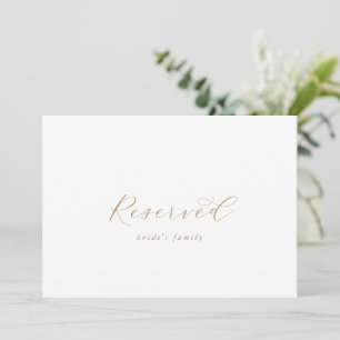 Elegant Gold Script Reserved Sign