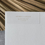Elegant Gold Script Return Address Label<br><div class="desc">These elegant gold script return address labels are perfect for a simple wedding. The minimalist gold and white design features fancy romantic typography with modern glam style. Customisable in any colour. Keep the design minimal and classy, as is, or personalise it by adding your own graphics and artwork. These labels...</div>
