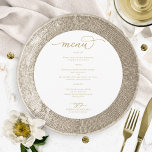 Elegant Gold Script Round Wedding Menu<br><div class="desc">A simple chic calligraphy wedding menu card. I offer a free customisation service; if you have any questions or special requests,  please feel free to contact me.</div>