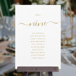 Elegant Gold Script Table Number 9 Seating Chart<br><div class="desc">These elegant gold and white signature script double-sided table number 9 seating chart cards are perfect for all celebrations. Designed by Thisisnotme©</div>