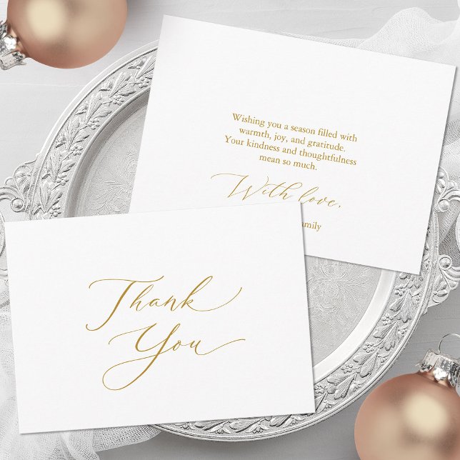 Elegant Gold Script Thank You Card (Creator Uploaded)